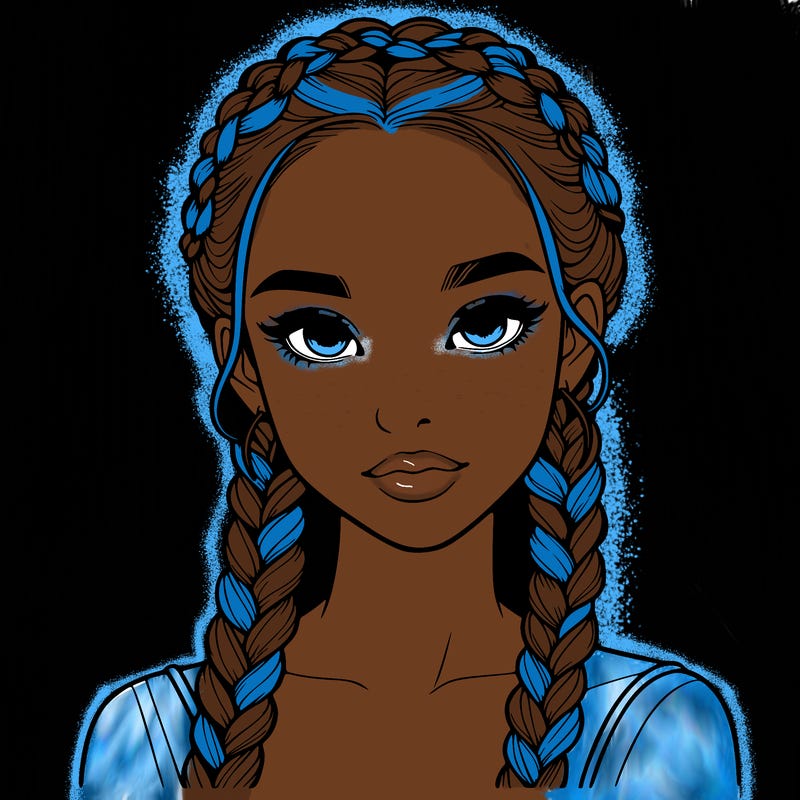 realistic girl with braids