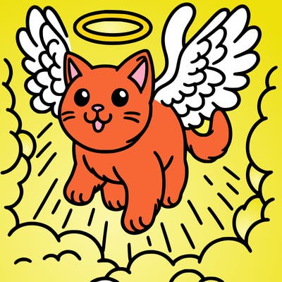 angel cat descending