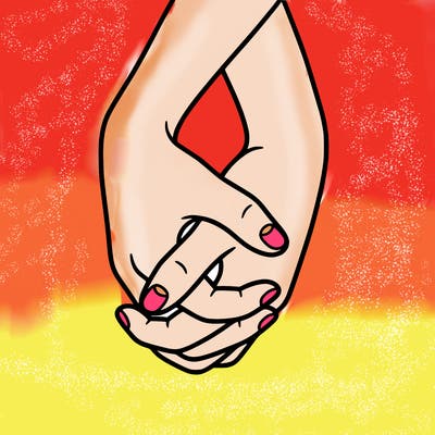 hands in shape of heart
