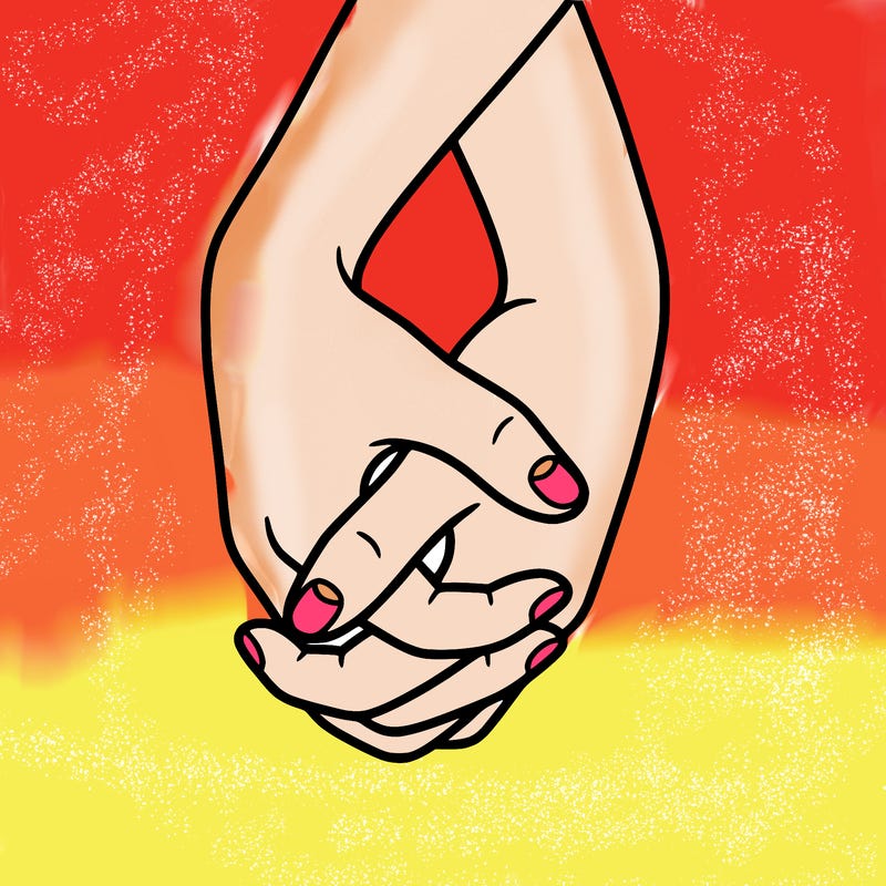 hands in shape of heart