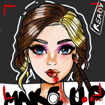 realistic person with makeup