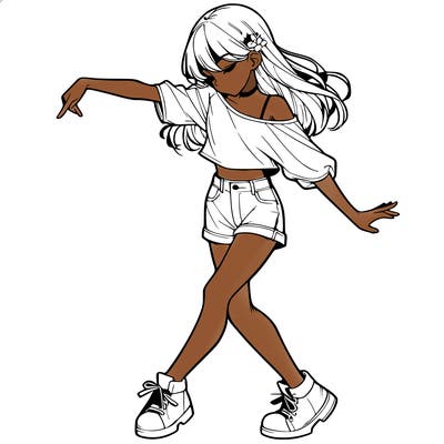 realistic girl danceing