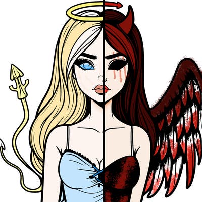 devil vs angel realistic girl