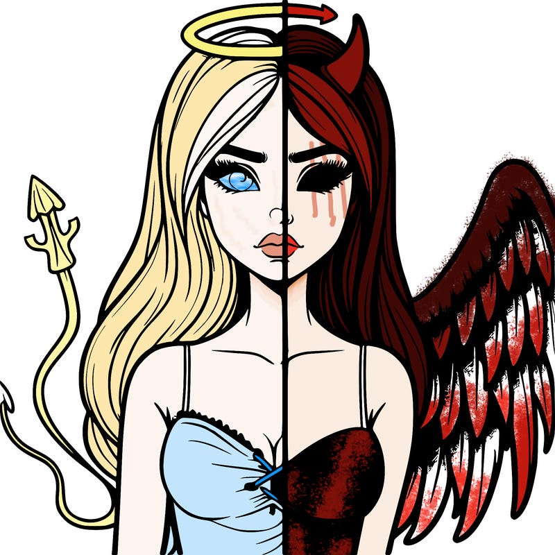 devil vs angel realistic girl