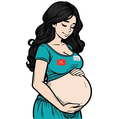 woman heavily pregnant realistic