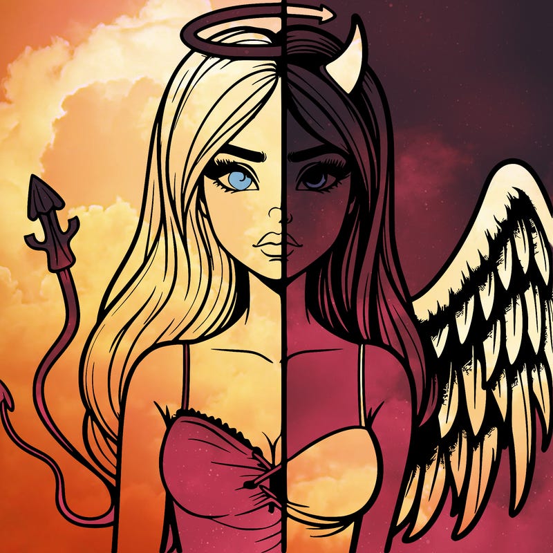 devil vs angel realistic girl
