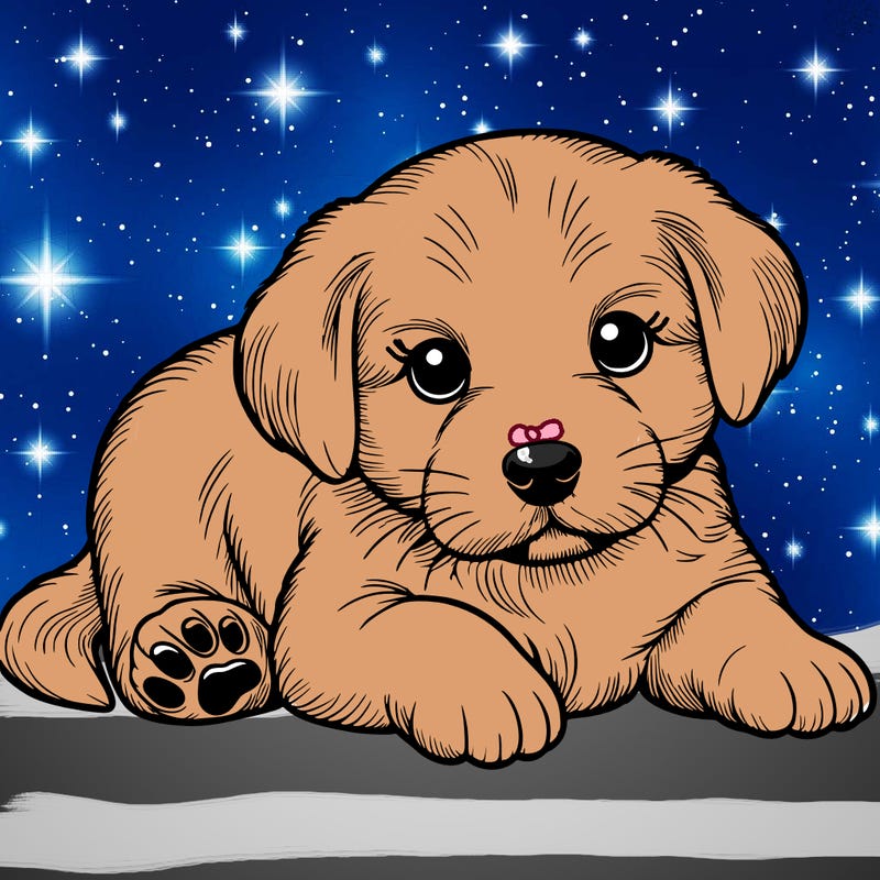 a cute realistic puppy