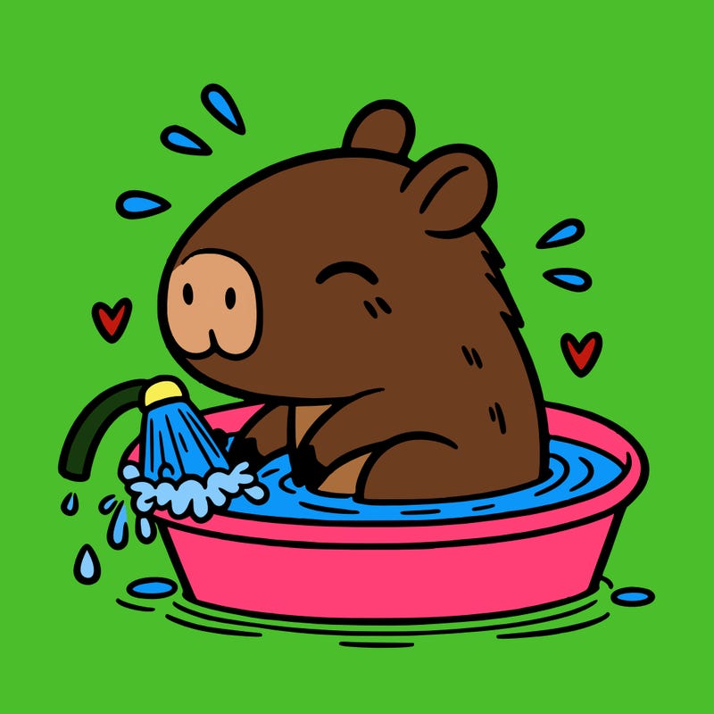 capybara taking a bath