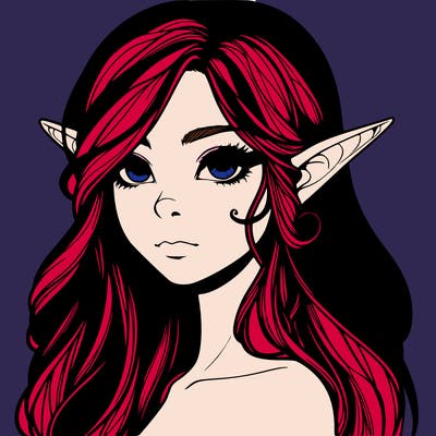 elf girl realistic dark fantasy