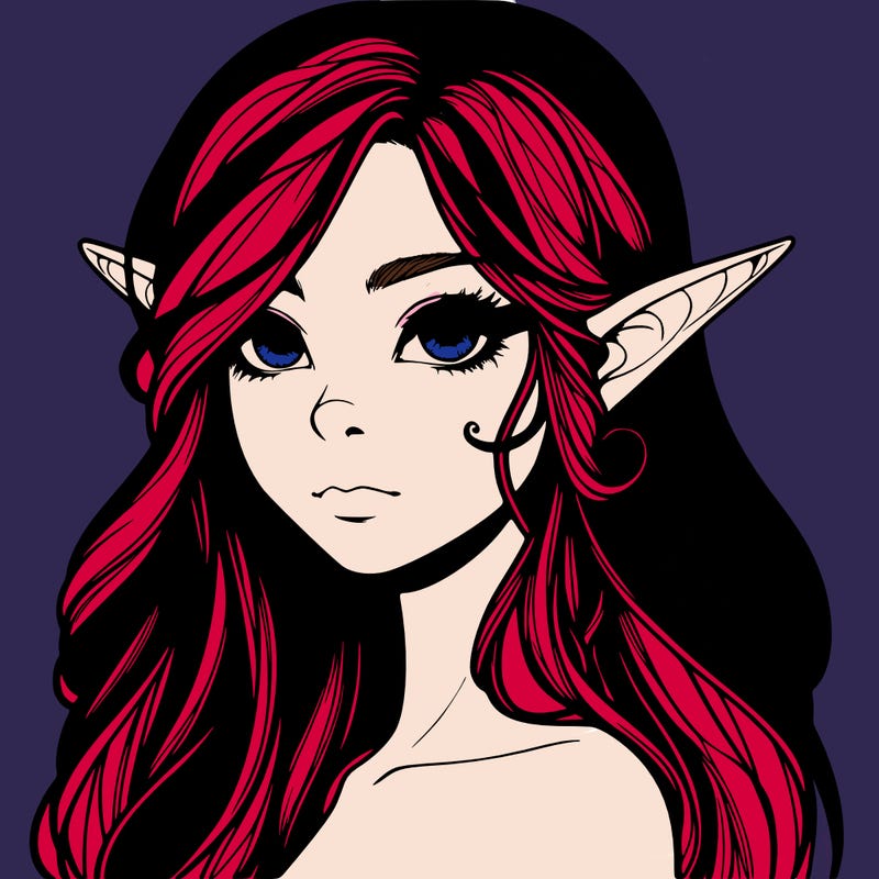 elf girl realistic dark fantasy