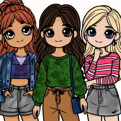 teenage girls with cute clothes