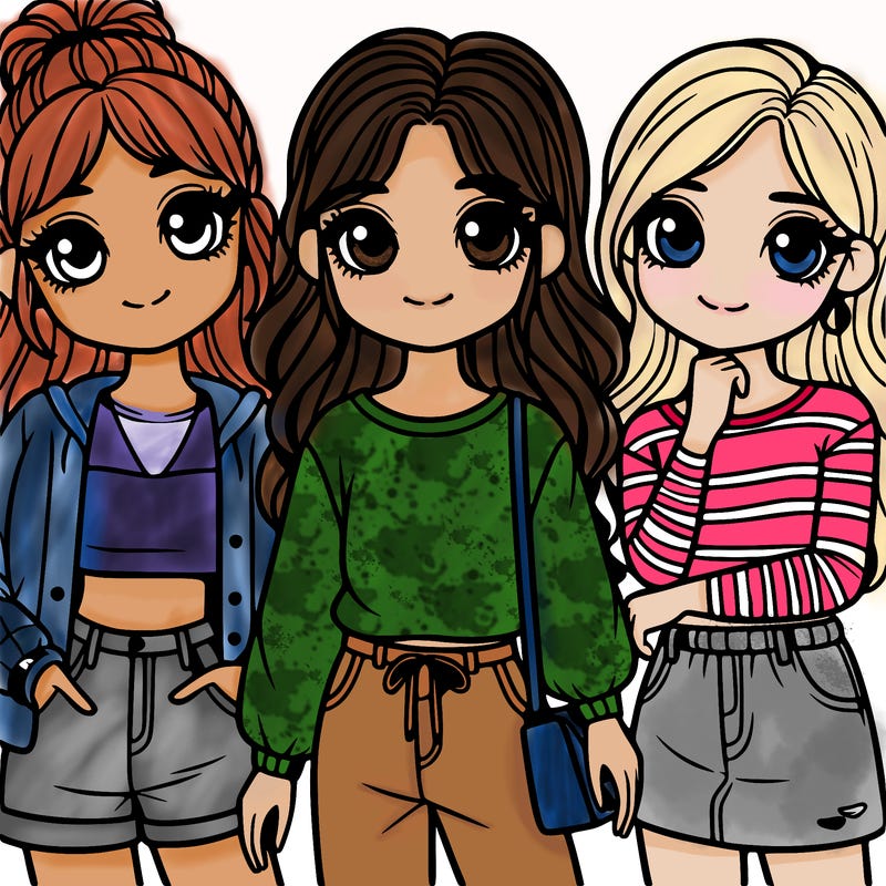 teenage girls with cute clothes