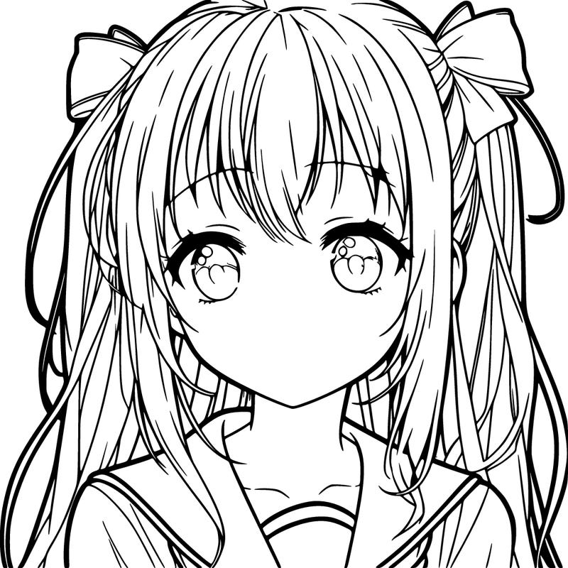 anime girl blank staring