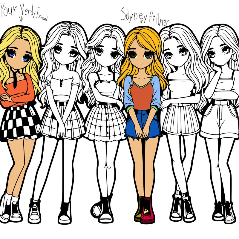 a group of girls realistic