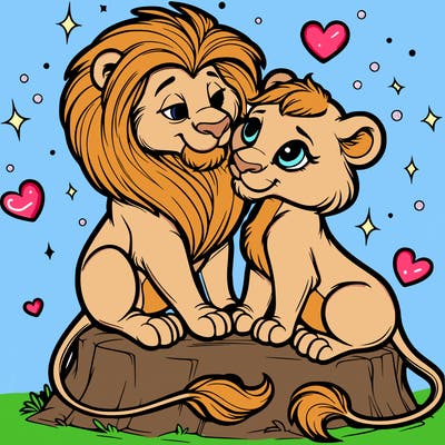 lion and lioness inlove