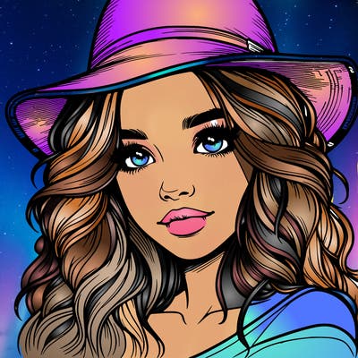 realistic girl with hat