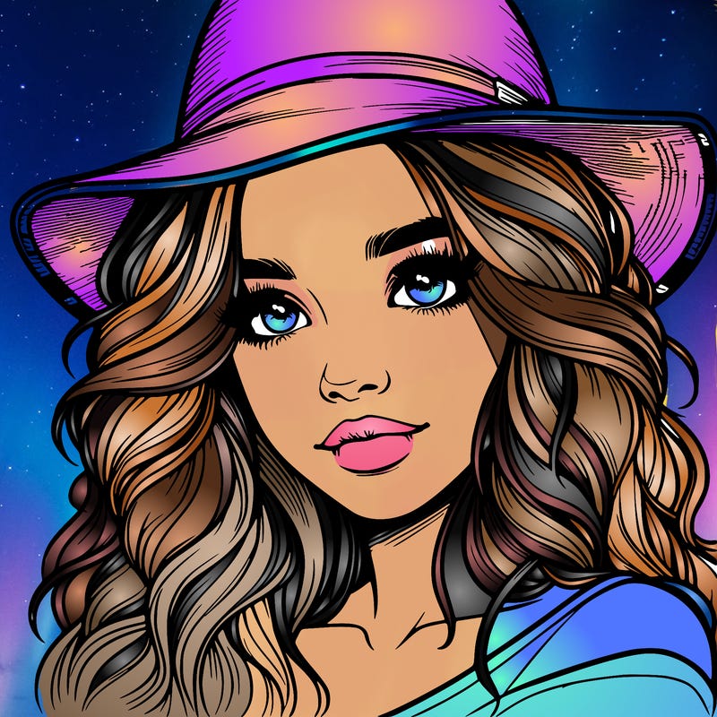 realistic girl with hat