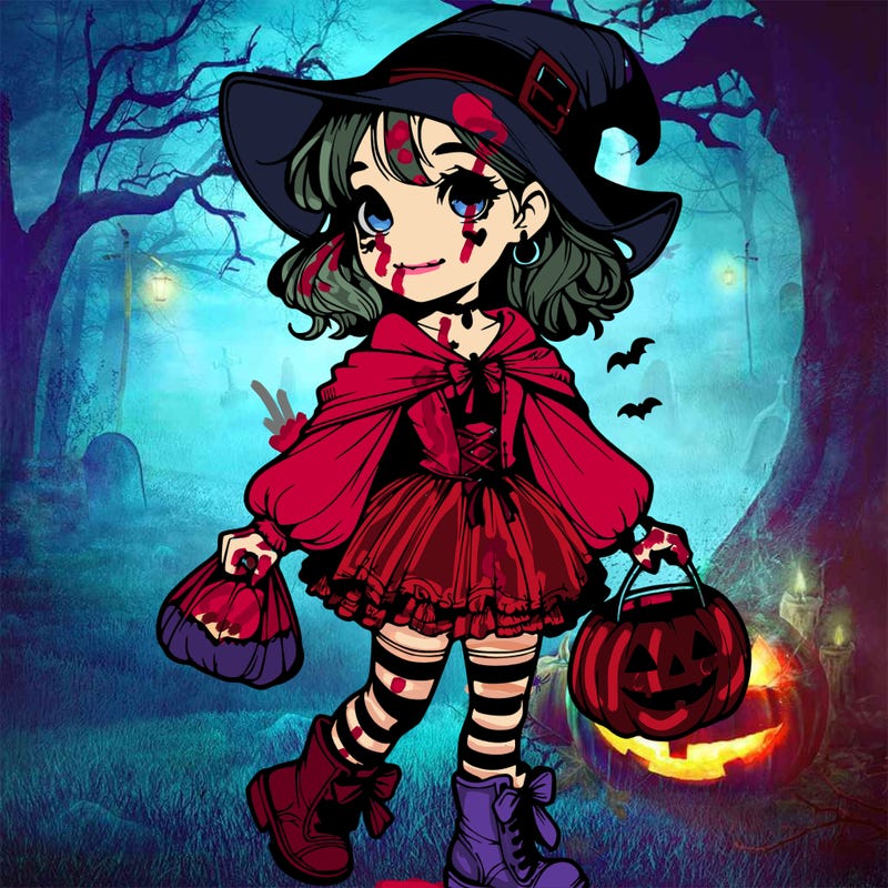 realistic girl with a halloween costume