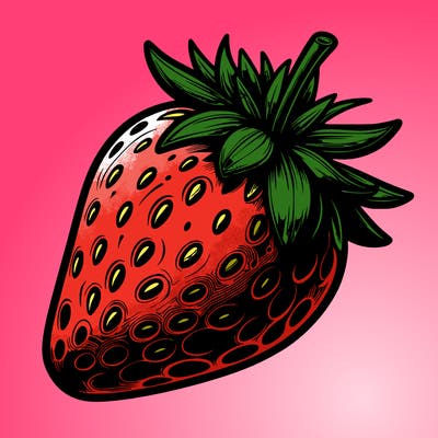 realistic strawberry