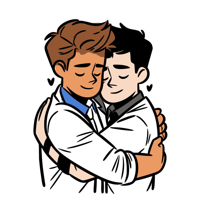 two men hugging