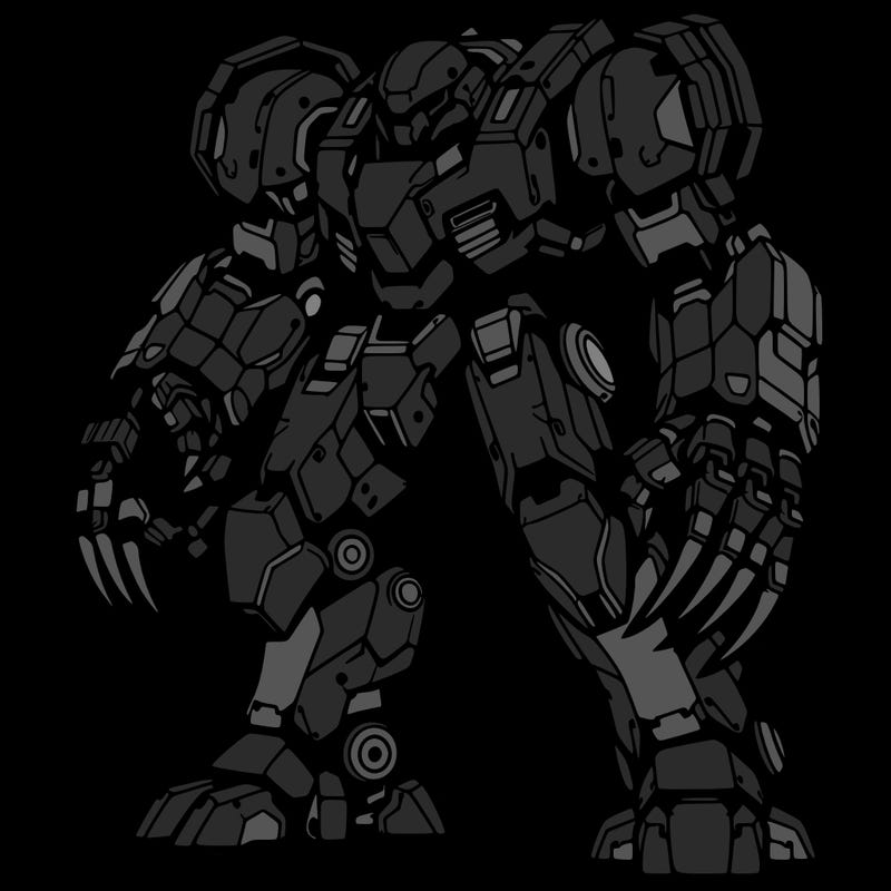 mecha with armored claws.