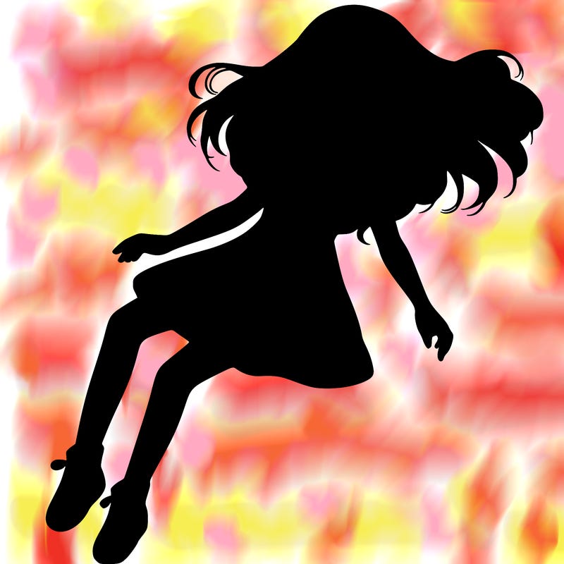 realistic girl floating