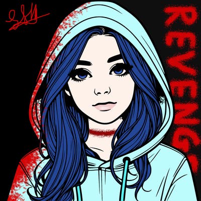 realistic girl with a hoodie