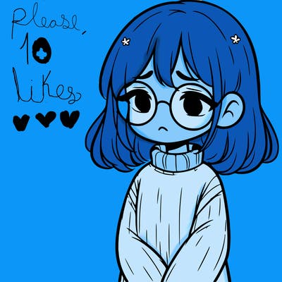 sad girl with glasses in a sweater