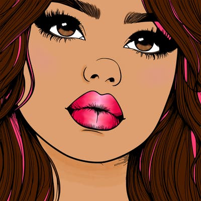 really realistic girl with lips