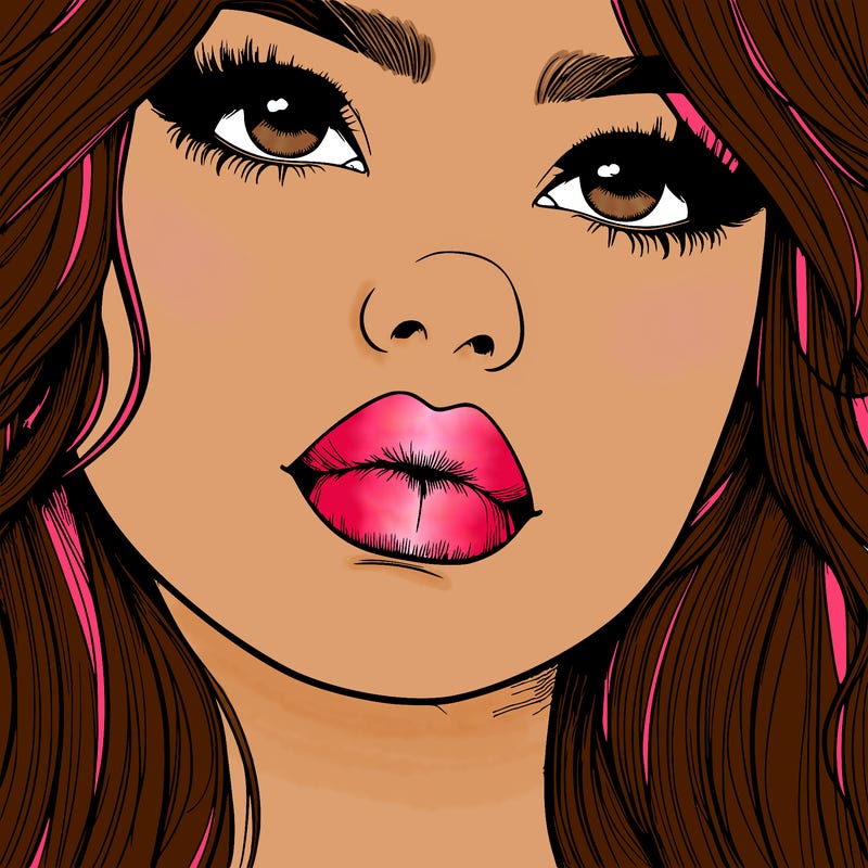 really realistic girl with lips