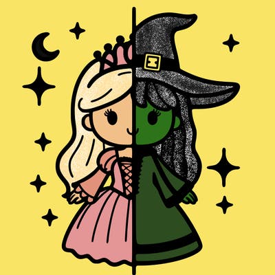 split princess and witch