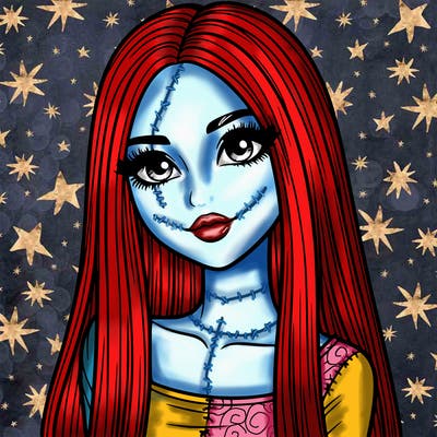 realistic girl with straight and long hair