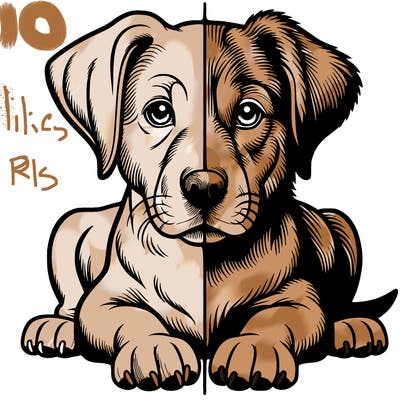 realistic dog split picture