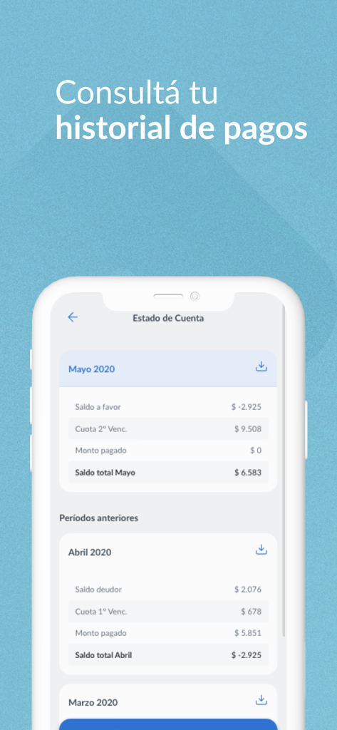 ConsorcioAbierto - Interface do aplicativo ConsorcioAbierto mostrando histórico de pagamentos mensais e extratos de conta