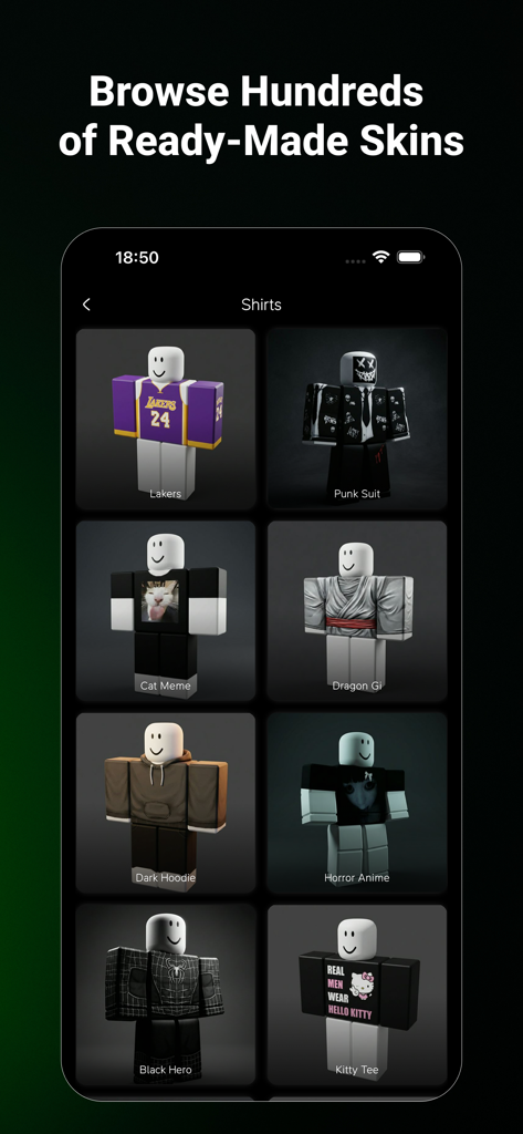 Avatar Clothes Skins Maker - Browse hundreds of ready-made avatar skins and shirt templates