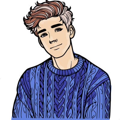realistic guy with a beautiful jumper