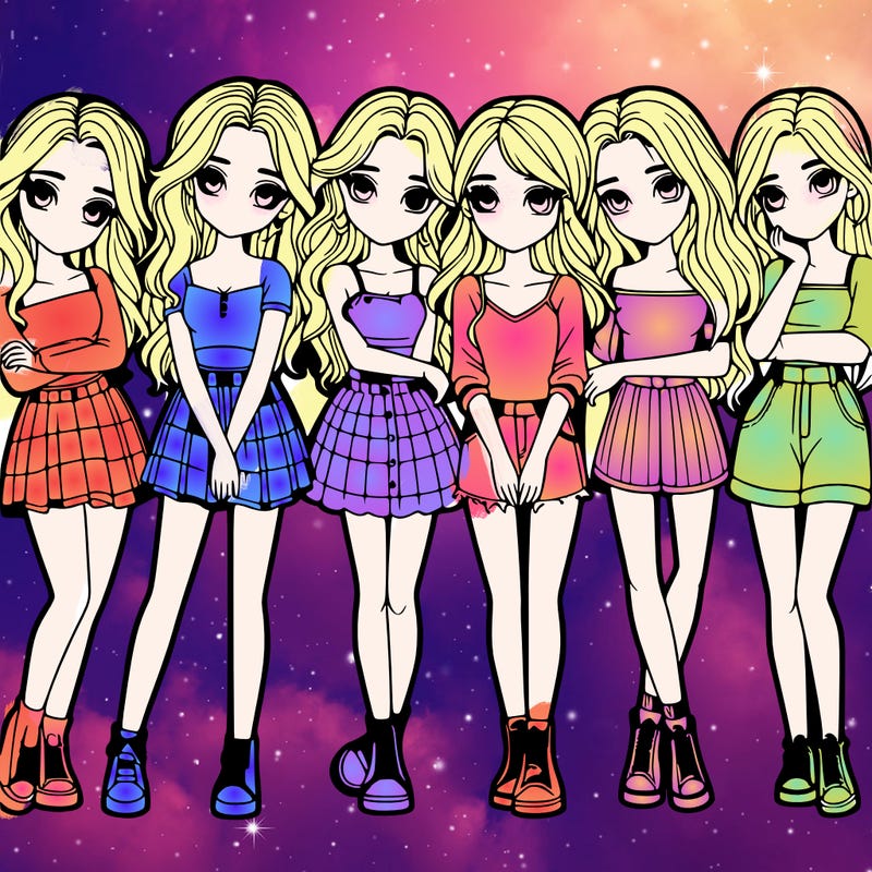 a group of girls realistic