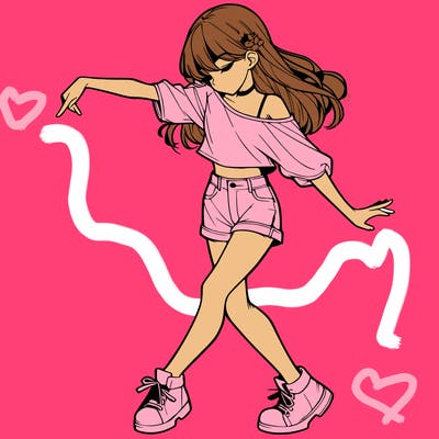 realistic girl danceing