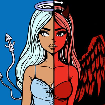 devil vs angel realistic girl