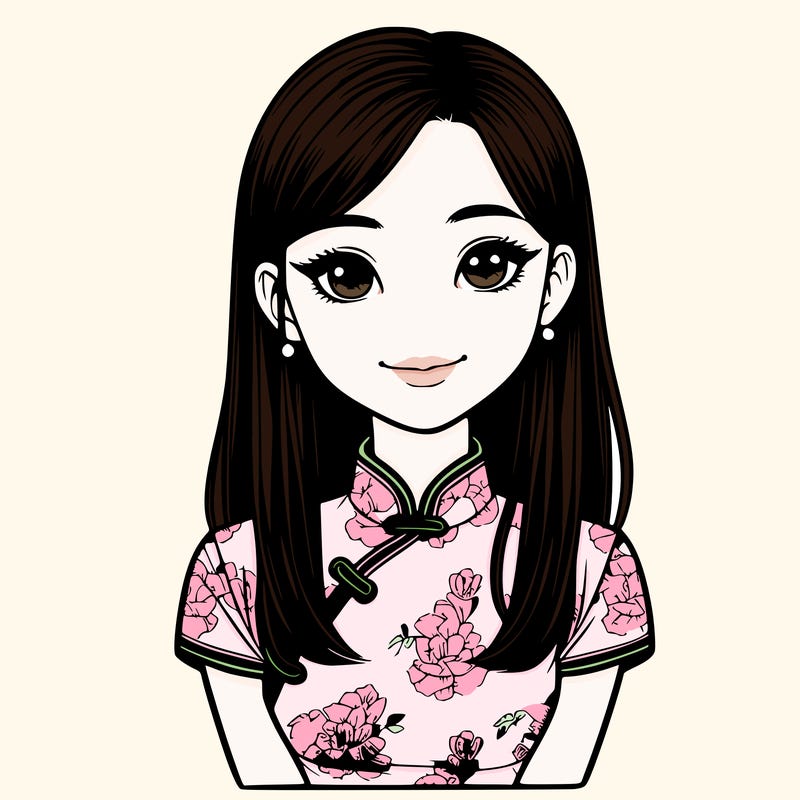 realistic asian girl wearing qipao