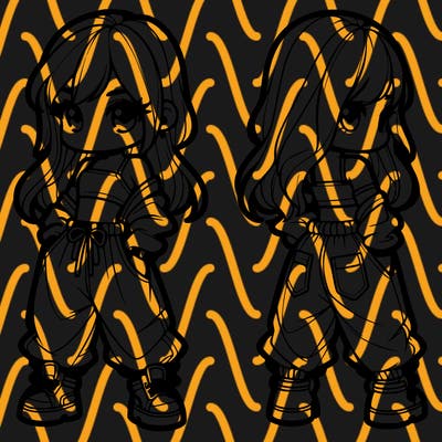 girl in crop top and baggy pants