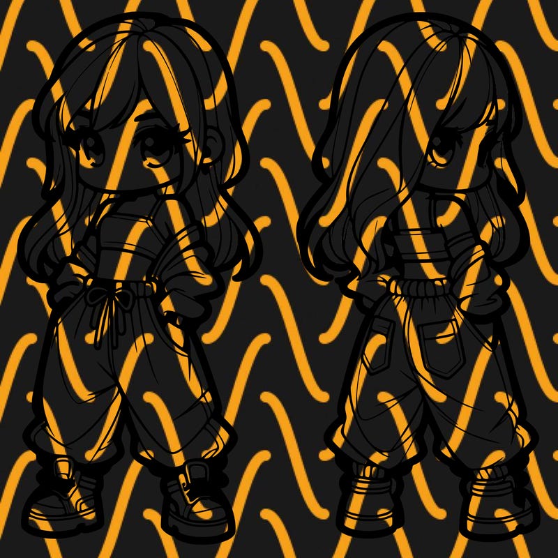 girl in crop top and baggy pants