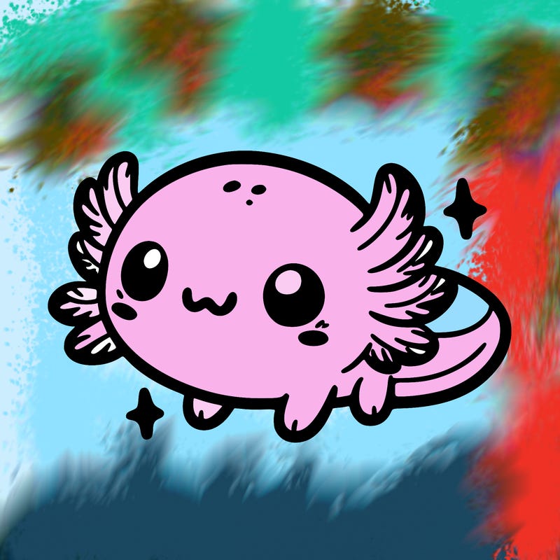 cute easy baby axolotl