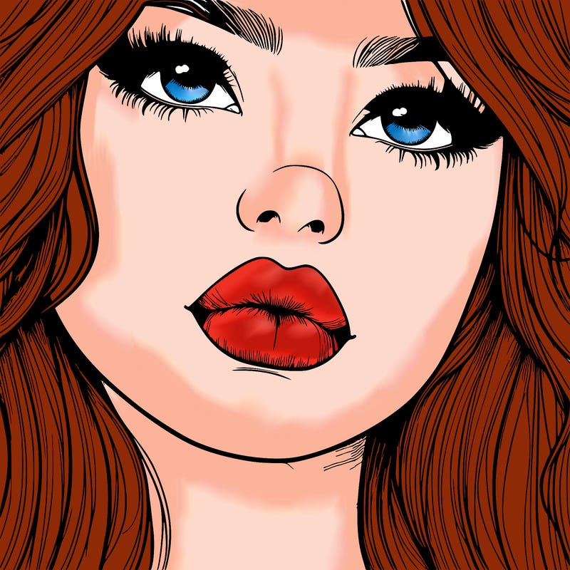 really realistic girl with lips