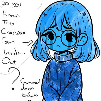 sad girl with glasses in a sweater
