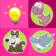 Dinosaur animals friend pair matching game for kid