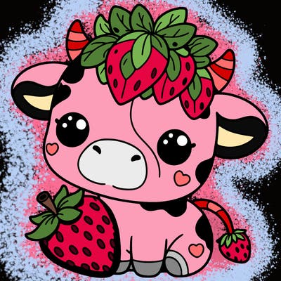 cute strawberry cow