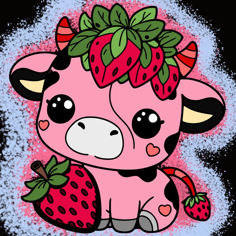 cute strawberry cow