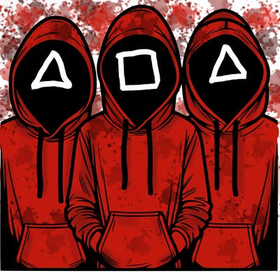 3 faceless people in  hoodies