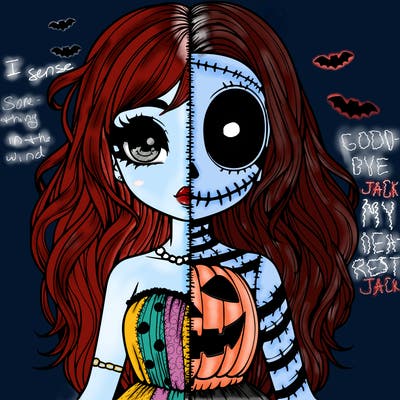 realistic girl halloween split